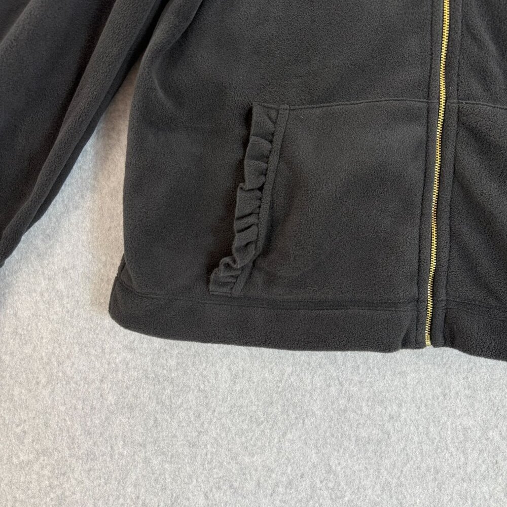 Lilly Pulitzer Size Large Cabello Fleece Jacket Sweater Black Full Zip Pockets - Picture 3 of 9